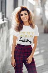White Graphic "Faith" Tee