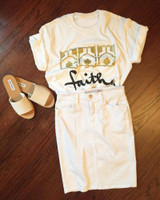 White Graphic "Faith" Tee