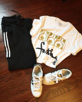 White Graphic "Faith" Tee