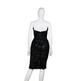 Strapless Faux Leather Lace Dress Strapless Faux Leather Lace Dress