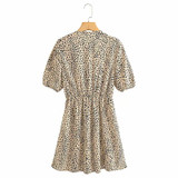 Knotted Leopard Printed Women Dress