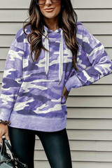 Women's Camo Print Drawstring Hoodie