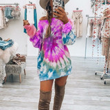 Tie-dye Printed Long Sweatshirts