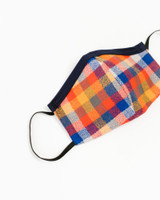 Brick and Blue Flannel Children's Face Mask