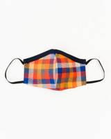 Brick and Blue Flannel Children's Face Mask