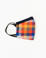 Brick and Blue Flannel Face Mask
