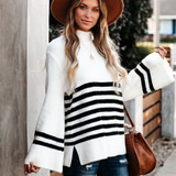 Striped Loose Pullover Sweater Striped Loose Pullover Sweater