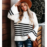 Striped Loose Pullover Sweater Striped Loose Pullover Sweater