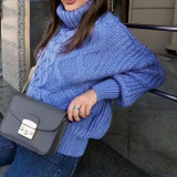 Casual High Collar Knitted Sweater