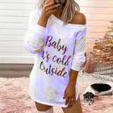 Elegant Letter Tie-dye Print Long Sweatshirt