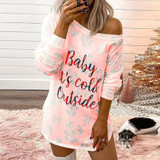 Elegant Letter Tie-dye Print Long Sweatshirt