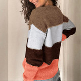 Patchwork Knitted Sweaters Lady Cardigan