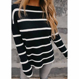 Long Sleeve Striped Knitted Pullover Sweater Long Sleeve Striped Knitted Pullover Sweater