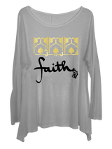 Gray Women's "Faith" Graphic Print Long Tunic Tee