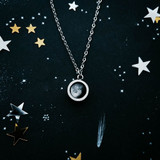My Moon Chunky Petite Round Silver Pendant