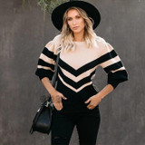 Striped Long Sleeve Knitted Sweater