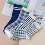 Plaid Stripe Crew Socks Set