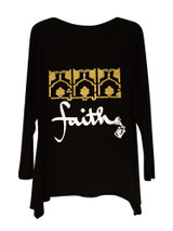 Black Women's "Faith" Graphic Print Long Tunic Tee