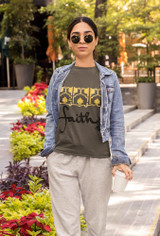 Gray Graphic "Faith" Tee