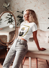 White Graphic "Turban Girl" Women's Tee