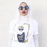 White Graphic "Turban Girl" Women's Tee