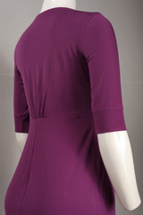 Ruffle Neckline Jersey Sheath Dress