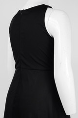 Halter Neck Embellished Bodice Zipper Back Flutter Mesh Dress