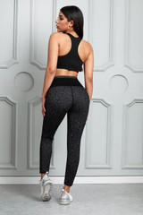 Leopard Print Wide Waistband Active Leggings