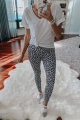 Cross High Waist Leopard Yoga Leggings