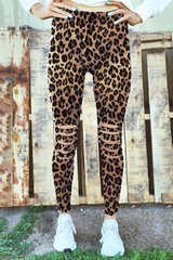 Womens Leopard Fitness Activewear Leggings