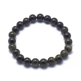 Beaded Obsidian Stretch Bracelet