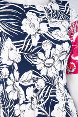 Floral Print Short sleeve Boat Neckline Dress