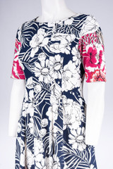 Floral Print Short sleeve Boat Neckline Dress