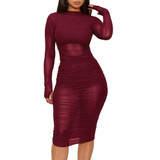 Mesh Hollow Bodycon Club Dress