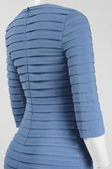 V-Neck Sleeve Zipper Back Pleated Jersey