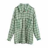 Elegant Plaid Tweed Jackets Coats