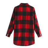 Single breasted Loose Plaid Jacket Coat