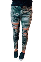 Hollow out Skinny Jeans with Pocket