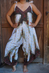 White Peacock Boho Hippie Jumpsuit Rompers