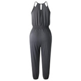 Rompers Womens Jumpsuit Pocket Elastic Waist Jumpsuits