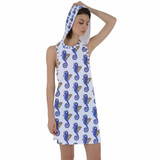 Blue Seahorses Custom Racer Back Hoodie Dress