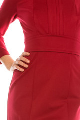 Adrianna Papell Day Square Neck Long Sleeve Zipper Back Ponte Dress