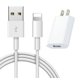 Kit USB Charger Cable For iPhone 6S 6 7 8 Plus X XS Max XR 5 5S 1m USB Charging Cable + USB Wall Charger EU/US Adapter For iPad
