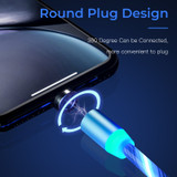 LED Glow Flowing magnetic Charger usb cable Type C Micro USB C 8 Pin Charging for iPhone android magnetic Cable Charge Wire Cord