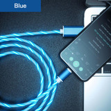 LED Glow Flowing magnetic Charger usb cable Type C Micro USB C 8 Pin Charging for iPhone android magnetic Cable Charge Wire Cord