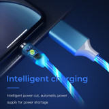 LED Glow Flowing magnetic Charger usb cable Type C Micro USB C 8 Pin Charging for iPhone android magnetic Cable Charge Wire Cord