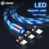LED Glow Flowing magnetic Charger usb cable Type C Micro USB C 8 Pin Charging for iPhone android magnetic Cable Charge Wire Cord