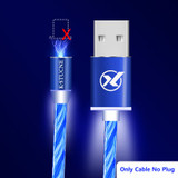 Flowing Glowing Magnetic Cable Micro usb Type C Charging Adapter Phone Micro usb Type-C Magnet Charger usb c For iphone Samsung