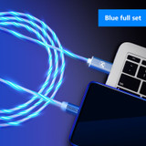 Flowing Glowing Magnetic Cable Micro usb Type C Charging Adapter Phone Micro usb Type-C Magnet Charger usb c For iphone Samsung