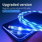 Flowing Glowing Magnetic Cable Micro usb Type C Charging Adapter Phone Micro usb Type-C Magnet Charger usb c For iphone Samsung